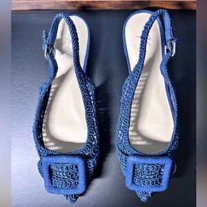 Chic Navy Slingback Flats